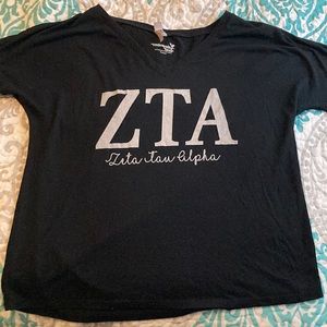 Black ZTA Zeta Tau Alpha short sleeve shirt